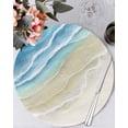 thumbnail image 1 of 15 Inch Round Placemats Set of 4, Blue Beach Coastal Non Slip Heat Insulation PP Table Mats, Summer Ocean Nautical Seaside Washable Place Mats for Kitchen Dining Party Table Decor, 1 of 7