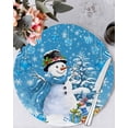 thumbnail image 1 of 15 Inch Round Placemats Set of 4, Blue Christmas Non Slip Heat Insulation PP Table Mats, Snowman Xmas Tree Ball Gifts Winter Washable Place Mats for Kitchen Dining Party Table Decor, 1 of 7
