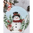 thumbnail image 1 of 15 Inch Round Placemats Set of 4, Blue Christmas Non Slip Heat Insulation PP Table Mats, Xmas Trees Snowman Snowflake Birds Watercolor Washable Place Mats for Kitchen Dining Party Table Decor, 1 of 7
