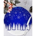 thumbnail image 1 of 15 Inch Round Placemats Set of 4, Blue Christmas Snowflakes Non Slip Heat Insulation PP Table Mats, Xmas Balls Winter Pine Tree Washable Place Mats for Kitchen Dining Party Table Decor, 1 of 7