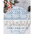 thumbnail image 1 of 15 Inch Round Placemats Set of 4, Blue Plaid Farmhouse Non Slip Heat Insulation PP Table Mats, Watercolor Cute Country Pigs Checkered Washable Place Mats for Kitchen Dining Party Table Decor, 1 of 7
