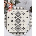 thumbnail image 1 of 15 Inch Round Placemats Set of 4, Boho Geometric Non Slip Heat Insulation PP Table Mats, Simple Farmhouse Nation Abstract Motifs Washable Place Mats for Kitchen Dining Party Table Decor, 1 of 7