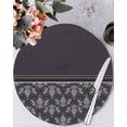 thumbnail image 1 of 15 Inch Round Placemats Set of 4, Boho Purple Flower Non Slip Heat Insulation PP Table Mats, Abstract Bohemia Pesley Floral Washable Place Mats for Kitchen Dining Party Table Decor, 1 of 7