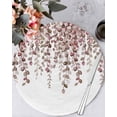 thumbnail image 1 of 15 Inch Round Placemats Set of 4, Brown Eucalyptus Leaves Non Slip Heat Insulation PP Table Mats, Spring Leaves Plants Country Washable Place Mats for Kitchen Dining Party Table Decor, 1 of 7