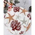 thumbnail image 1 of 15 Inch Round Placemats Set of 4, Brown Starfish Coastal Non Slip Heat Insulation PP Table Mats, Coral Nautical Summer Ocean Washable Place Mats for Kitchen Dining Party Table Decor, 1 of 7