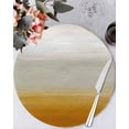 thumbnail image 1 of 15 Inch Round Placemats Set of 4, Burnt Orange Beige Ombre Non Slip Heat Insulation PP Table Mats, Modern Abstract Art Texture Washable Place Mats for Kitchen Dining Party Table Decor, 1 of 7