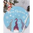 thumbnail image 1 of 15 Inch Round Placemats Set of 4, Christmas Blue Non Slip Heat Insulation PP Table Mats, Cute Gnomes Xmas Winter Snowflakes Washable Place Mats for Kitchen Dining Party Table Decor, 1 of 7