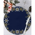 thumbnail image 1 of 15 Inch Round Placemats Set of 4, Christmas Blue Non Slip Heat Insulation PP Table Mats, Xmas Golden Snowflakes Winter Vintage Washable Place Mats for Kitchen Dining Party Table Decor, 1 of 7