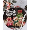 thumbnail image 1 of 15 Inch Round Placemats Set of 4, Christmas Cats Non Slip Heat Insulation PP Table Mats, XmasTree Winter Gifts Floral Brown Wooden Washable Place Mats for Kitchen Dining Party Table Decor, 1 of 7