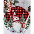 thumbnail image 1 of 15 Inch Round Placemats Set of 4, Christmas Gnomes Non Slip Heat Insulation PP Table Mats, Red Black Plaid Xmas Tree Snowflake Washable Place Mats for Kitchen Dining Party Table Decor, 1 of 7