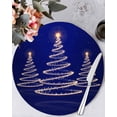 thumbnail image 1 of 15 Inch Round Placemats Set of 4, Christmas Shinny Tree Non Slip Heat Insulation PP Table Mats, Xmas Light Stars Abstract Blue Washable Place Mats for Kitchen Dining Party Table Decor, 1 of 7