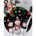 thumbnail image 1 of 15 Inch Round Placemats Set of 4, Christmas Snowman Non Slip Heat Insulation PP Table Mats, Black Xmas Pine Branch Snowflake Red Birds Washable Place Mats for Kitchen Dining Party Table Decor, 1 of 7