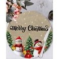 thumbnail image 1 of 15 Inch Round Placemats Set of 4, Christmas Snowman Non Slip Heat Insulation PP Table Mats, Brown Winter Snowflake Xmas Pine Tree Washable Place Mats for Kitchen Dining Party Table Decor, 1 of 7