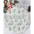 thumbnail image 1 of 15 Inch Round Placemats Set of 4, Daisy Non Slip Heat Insulation PP Table Mats, Spring Floral Eucalyptus Leaves Botanical Gray Wood Washable Place Mats for Kitchen Dining Party Table Decor, 1 of 7