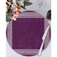 thumbnail image 1 of 15 Inch Round Placemats Set of 4, Dark Purple Retro Greek Key Non Slip Heat Insulation PP Table Mats, Geometric Greece Ancient Farmhouse Washable Place Mats for Kitchen Dining Party Table Decor, 1 of 7