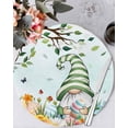 thumbnail image 1 of 15 Inch Round Placemats Set of 4, Easter Gnomes Non Slip Heat Insulation PP Table Mats, Spring Watercolor Eggs Country Flower Plant Washable Place Mats for Kitchen Dining Party Table Decor, 1 of 7