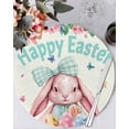 thumbnail image 1 of 15 Inch Round Placemats Set of 4, Easter Non Slip Heat Insulation PP Table Mats, Cute Rabbits Eggs Flowers Leaf Butterflies Watercolor Washable Place Mats for Kitchen Dining Party Table Decor, 1 of 7