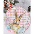 thumbnail image 1 of 15 Inch Round Placemats Set of 4, Easter Non Slip Heat Insulation PP Table Mats, Spring Rabbit Eggs Nature Botanicals Pink Plaid Washable Place Mats for Kitchen Dining Party Table Decor, 1 of 7