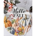 thumbnail image 1 of 15 Inch Round Placemats Set of 4, Fall Non Slip Heat Insulation PP Table Mats, Thanksgiving Pink Orange Blue Pumpkin Grey Wooden Washable Place Mats for Kitchen Dining Party Table Decor, 1 of 7