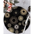 thumbnail image 1 of 15 Inch Round Placemats Set of 4, Geometric Black Non Slip Heat Insulation PP Table Mats, Abstract Goldeb White Boho Circle Dot Washable Place Mats for Kitchen Dining Party Table Decor, 1 of 7