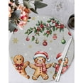 thumbnail image 1 of 15 Inch Round Placemats Set of 4, Gingerbread Christmas Non Slip Heat Insulation PP Table Mats, Xmas Balls Branches Grey Washable Place Mats for Kitchen Dining Party Table Decor, 1 of 7