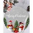 thumbnail image 1 of 15 Inch Round Placemats Set of 4, Gray Christmas Snowman Non Slip Heat Insulation PP Table Mats, Winter Snowflake Pine Tree Washable Place Mats for Kitchen Dining Party Table Decor, 1 of 7