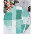thumbnail image 1 of 15 Inch Round Placemats Set of 4, Green Geometric Non Slip Heat Insulation PP Table Mats, Watercolor Ombre Modern Abstract Art Washable Place Mats for Kitchen Dining Party Table Decor, 1 of 7