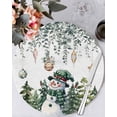 thumbnail image 1 of 15 Inch Round Placemats Set of 4, Green Snowman Christmas Non Slip Heat Insulation PP Table Mats, Eucalyptus Leaves Xmas Snowflake Washable Place Mats for Kitchen Dining Party Table Decor, 1 of 7