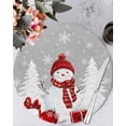 thumbnail image 1 of 15 Inch Round Placemats Set of 4, Grey Christmas Non Slip Heat Insulation PP Table Mats, Snowman Gifts Xmas Tree Winter Snowflake Washable Place Mats for Kitchen Dining Party Table Decor, 1 of 7