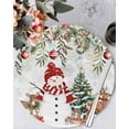 thumbnail image 1 of 15 Inch Round Placemats Set of 4, Grey Christmas Non Slip Heat Insulation PP Table Mats, Snowman Xmas Tree Elk Poinsettia Eucalyptus Washable Place Mats for Kitchen Dining Party Table Decor, 1 of 7
