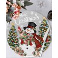 thumbnail image 1 of 15 Inch Round Placemats Set of 4, Grey Christmas Snowman Non Slip Heat Insulation PP Table Mats, Xmas Tree Snowflake Botanical Washable Place Mats for Kitchen Dining Party Table Decor, 1 of 7
