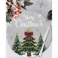 thumbnail image 1 of 15 Inch Round Placemats Set of 4, Grey Christmas Tree Non Slip Heat Insulation PP Table Mats, Snowflake Tree Xmas Washable Place Mats for Kitchen Dining Party Table Decor, 1 of 7