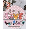 thumbnail image 1 of 15 Inch Round Placemats Set of 4, Happy Easter Non Slip Heat Insulation PP Table Mats, Spring Gnomes Rabbits Eggs Love Flowers Pink Washable Place Mats for Kitchen Dining Party Table Decor, 1 of 7