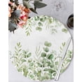 thumbnail image 1 of 15 Inch Round Placemats Set of 4, Light Green Eucalyptus Leaves Non Slip Heat Insulation PP Table Mats, Watercolor Spring Summer Botanical Washable Place Mats for Kitchen Dining Party Table Decor, 1 of 7