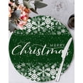 thumbnail image 1 of 15 Inch Round Placemats Set of 4, Merry Christmas Non Slip Heat Insulation PP Table Mats, Winter Snowflake Xmas Aesthetic Green Washable Place Mats for Kitchen Dining Party Table Decor, 1 of 7