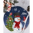 thumbnail image 1 of 15 Inch Round Placemats Set of 4, Navy Blue Christmas Non Slip Heat Insulation PP Table Mats, Gifts Xmas Tree Snowman Snowflake Winter Washable Place Mats for Kitchen Dining Party Table Decor, 1 of 7