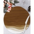 thumbnail image 1 of 15 Inch Round Placemats Set of 4, Ombre Waves Non Slip Heat Insulation PP Table Mats, Abstract Art Gradient Brown Modern Washable Place Mats for Kitchen Dining Party Table Decor, 1 of 7