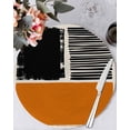 thumbnail image 1 of 15 Inch Round Placemats Set of 4, Orange Black Non Slip Heat Insulation PP Table Mats, Farmhouse Striped Modern Abstract Art Washable Place Mats for Kitchen Dining Party Table Decor, 1 of 7