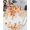 thumbnail image 1 of 15 Inch Round Placemats Set of 4, Orange Eucalyptus Leaves Non Slip Heat Insulation PP Table Mats, Spring Summer Botanical Washable Place Mats for Kitchen Dining Party Table Decor, 1 of 7