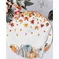 thumbnail image 1 of 15 Inch Round Placemats Set of 4, Orange Grey Pumpkins Fall Non Slip Heat Insulation PP Table Mats, Maple Leaf Thanksgiving Botanical Washable Place Mats for Kitchen Dining Party Table Decor, 1 of 7