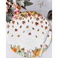 thumbnail image 1 of 15 Inch Round Placemats Set of 4, Orange Pumpkins Fall Non Slip Heat Insulation PP Table Mats, Thanksgiving Autumn Maple Leaf Sunflower Washable Place Mats for Kitchen Dining Party Table Decor, 1 of 7