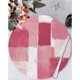 thumbnail image 1 of 15 Inch Round Placemats Set of 4, Pink Geometric Non Slip Heat Insulation PP Table Mats, Watercolor Ombre Modern Abstract Art Washable Place Mats for Kitchen Dining Party Table Decor, 1 of 7