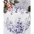 thumbnail image 1 of 15 Inch Round Placemats Set of 4, Purple Eucalyptus Leaves Non Slip Heat Insulation PP Table Mats, Watercolor Spring Summer Botanical Washable Place Mats for Kitchen Dining Party Table Decor, 1 of 7