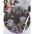 thumbnail image 1 of 15 Inch Round Placemats Set of 4, Purple Flowers Non Slip Heat Insulation PP Table Mats, Weeping Spring Floral Bicycle Wooden Farmhouse Washable Place Mats for Kitchen Dining Party Table Decor, 1 of 7