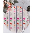 thumbnail image 1 of 15 Inch Round Placemats Set of 4, Purple Pink Spring Floral Non Slip Heat Insulation PP Table Mats, Colorful Summer Flowers Botanical Washable Place Mats for Kitchen Dining Party Table Decor, 1 of 7