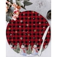 thumbnail image 1 of 15 Inch Round Placemats Set of 4, Red Black PlaidChristmas Snowman Non Slip Heat Insulation PP Table Mats, Winter Xmas Tree Snowflakes Washable Place Mats for Kitchen Dining Party Table Decor, 1 of 7