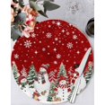 thumbnail image 1 of 15 Inch Round Placemats Set of 4, Red Christmas Non Slip Heat Insulation PP Table Mats, Snowman Snowflake Xmas Tree Winter Washable Place Mats for Kitchen Dining Party Table Decor, 1 of 7