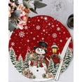 thumbnail image 1 of 15 Inch Round Placemats Set of 4, Red Christmas Non Slip Heat Insulation PP Table Mats, Snowman Xmas Snowflake Botanical Tree Washable Place Mats for Kitchen Dining Party Table Decor, 1 of 7