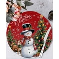 thumbnail image 1 of 15 Inch Round Placemats Set of 4, Red Christmas Non Slip Heat Insulation PP Table Mats, Snowman Xmas Tree Snowflake Gifts Elk Washable Place Mats for Kitchen Dining Party Table Decor, 1 of 7