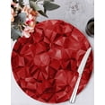 thumbnail image 1 of 15 Inch Round Placemats Set of 4, Red Geometric Non Slip Heat Insulation PP Table Mats, Vintage Minimalism Abstract Aesthetic Washable Place Mats for Kitchen Dining Party Table Decor, 1 of 7